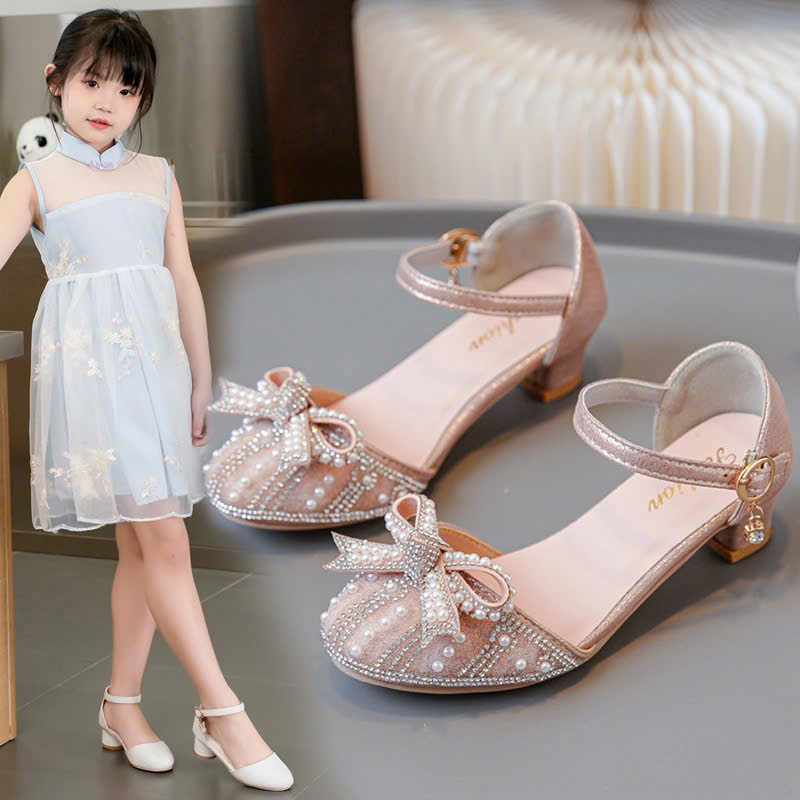 Giày công chúa cao gót cho bé gái đính đá lấp lánh size 26-37 hàng Quảng Châu cao cấp