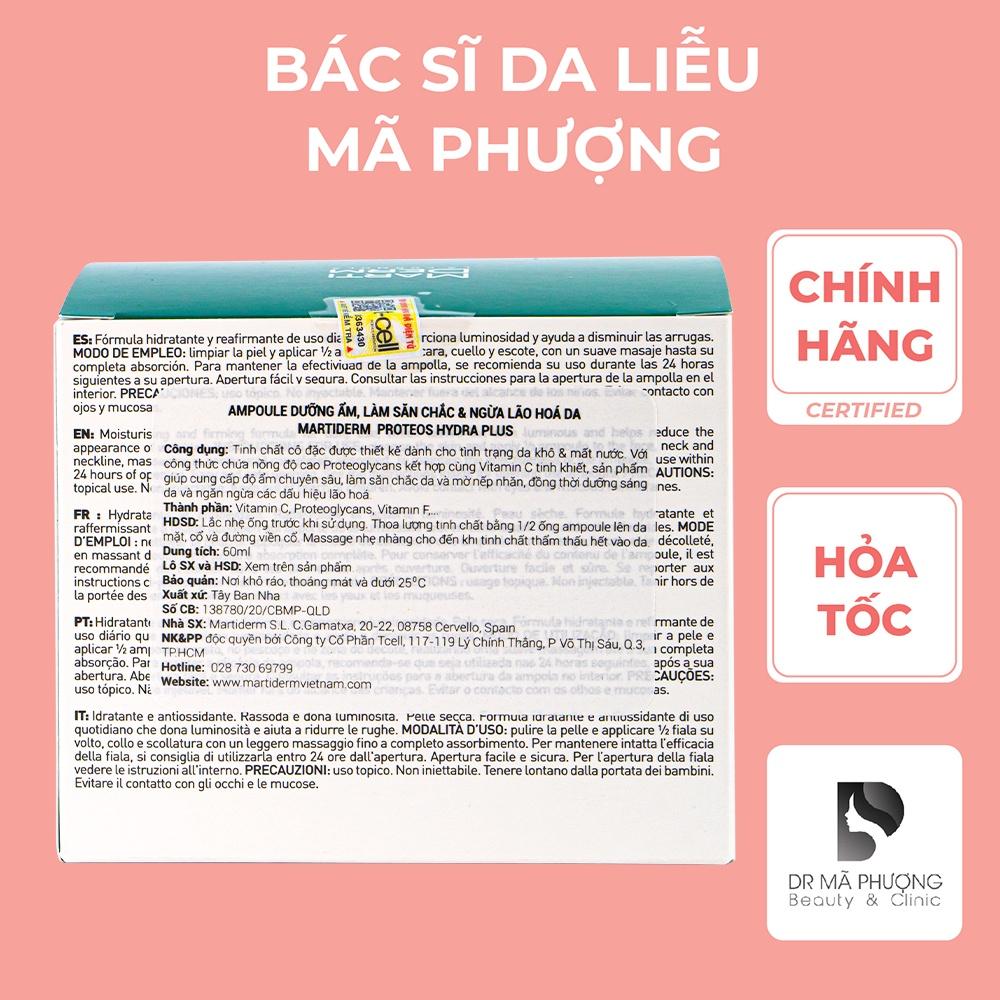 Tinh chất cấp ẩm Martiderm the originals Proteos Hydra Plus XANH LÁ Dược Mỹ Phẩm Bác Sĩ Mã Phượng ( LẺ 1 ỐNG )