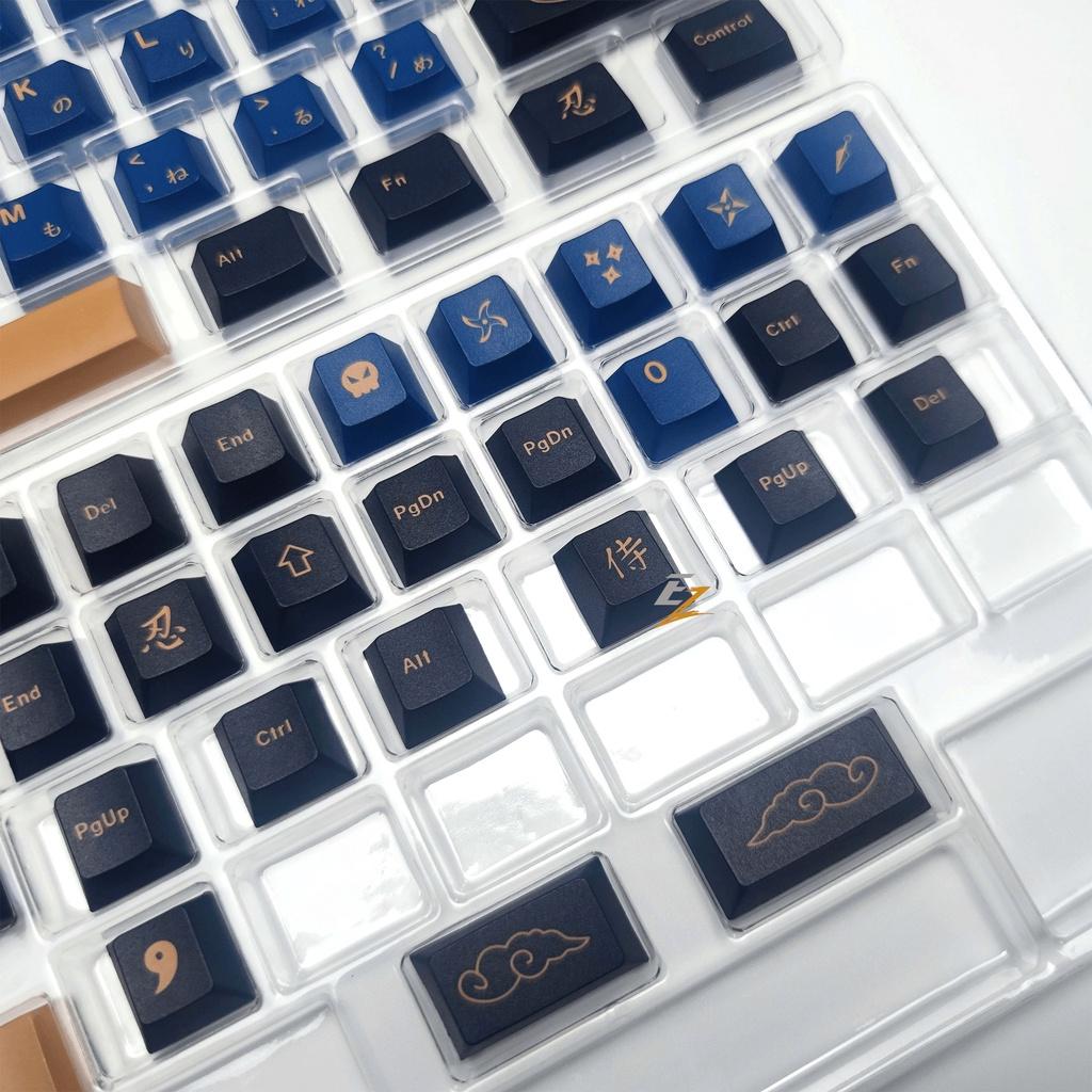 Keycap Cho Bàn Phím Cơ GMK Samurai Blue Thick PBT Cherry Profile 129 Phím