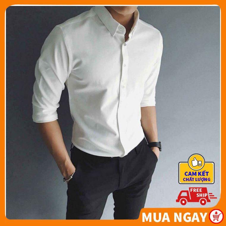 Áo sơ mi nam dài tay hàn quốc đẹp cao cấp giá rẻ ️KINGSPORT️ Áo sơ mi nam hàn quốc trắng cao cấp dài tay rẻ đẹp