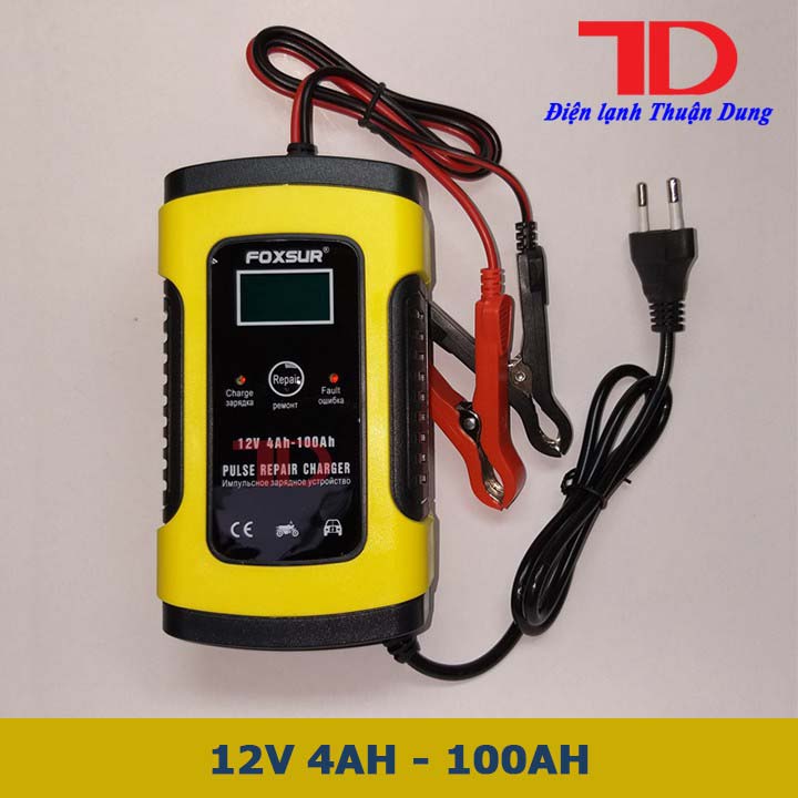 Máy sạc bình ắc quy kiêm sạc bình 12V/6A 4Ah-100Ah loại tốt mẫu mới 2019,máy nạp ắc quy, nạp ắc quy 12v - Điện lạnh Thuận Dung