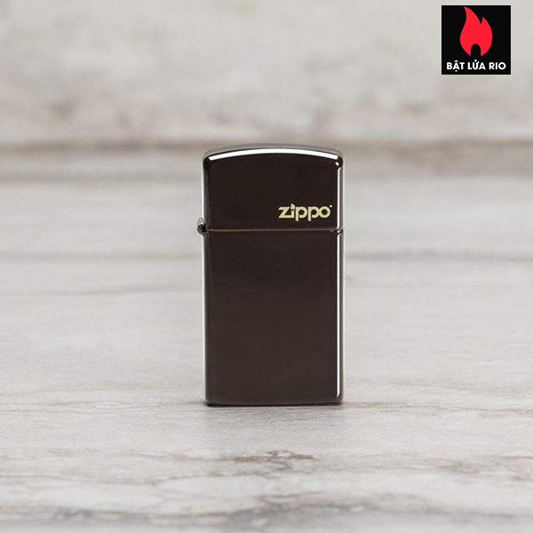 Bật Lửa Zippo 49266ZL – Zippo Slim Brown Zippo Logo