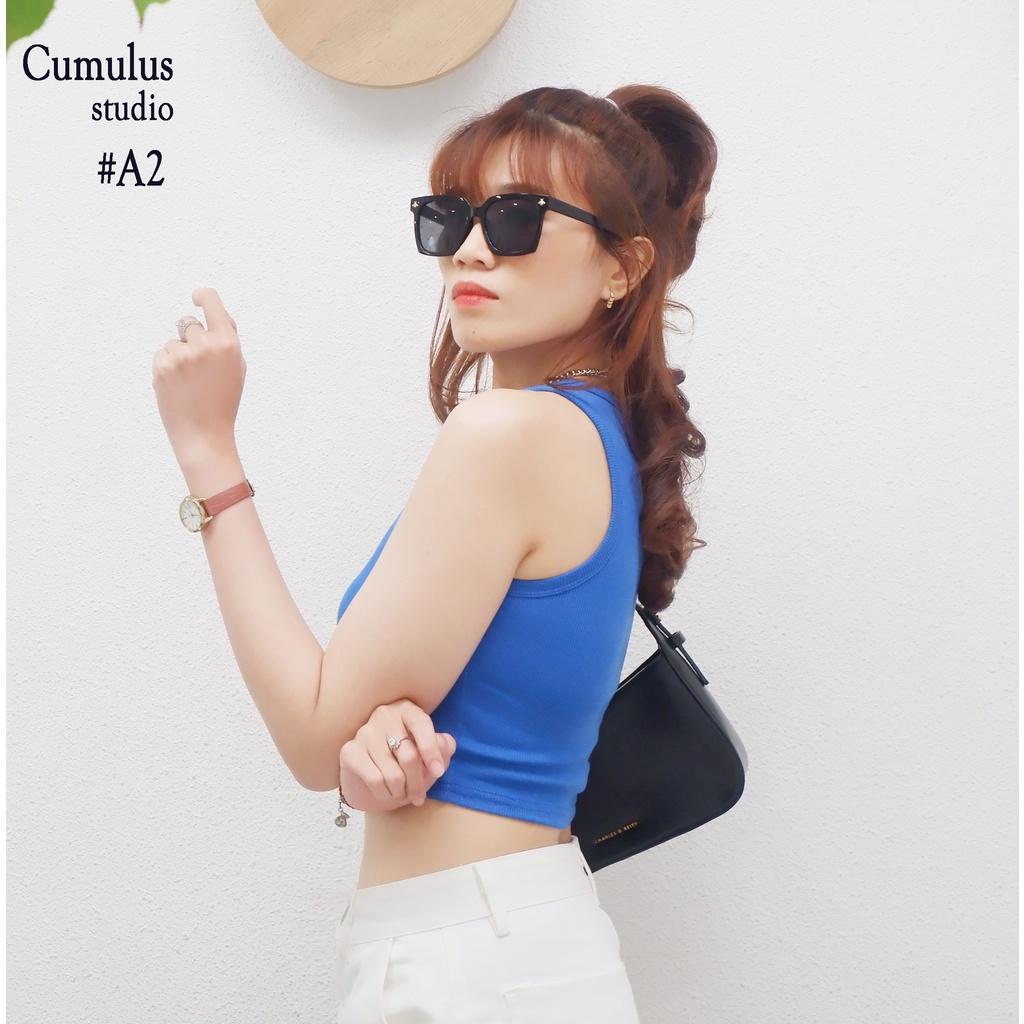 Áo croptop sát nách basic Cumulus chất thun gân A02