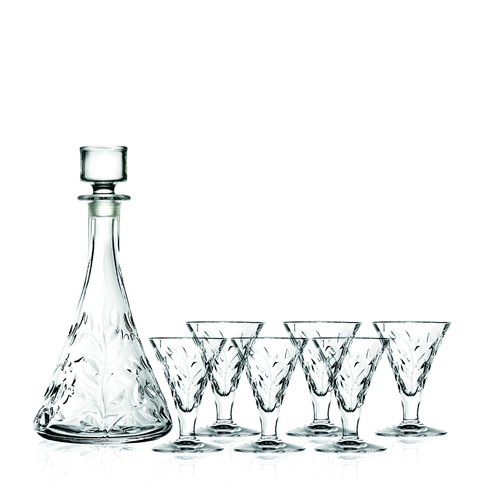 BỘ BÌNH VÀ 6 LY NHỎ PHA LÊ Ý RCR LAURUS 500ML - 60ML