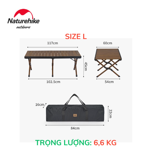 Bàn nhôm cuộn trứng NatureHike CNH23JU16001