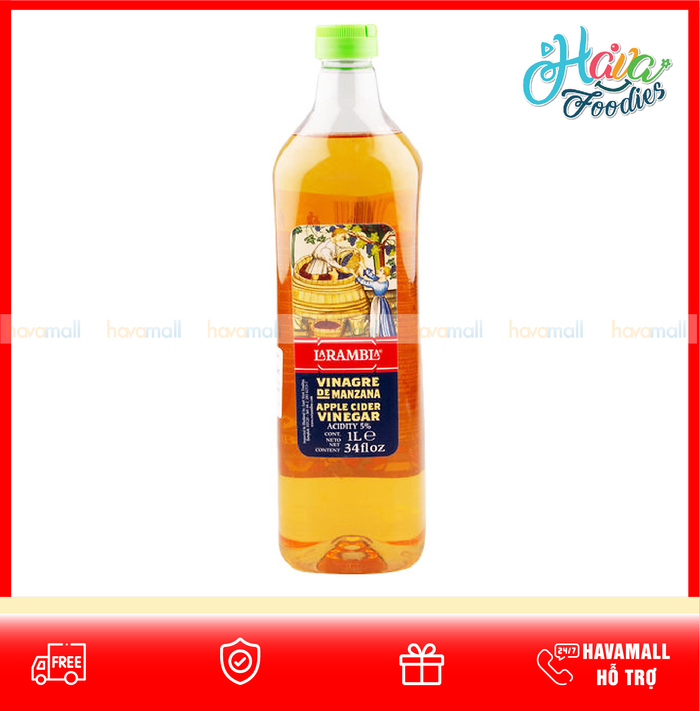 Giấm Táo Nguyên Chất 1000ml – Apple Cider Vinegar La Rambla
