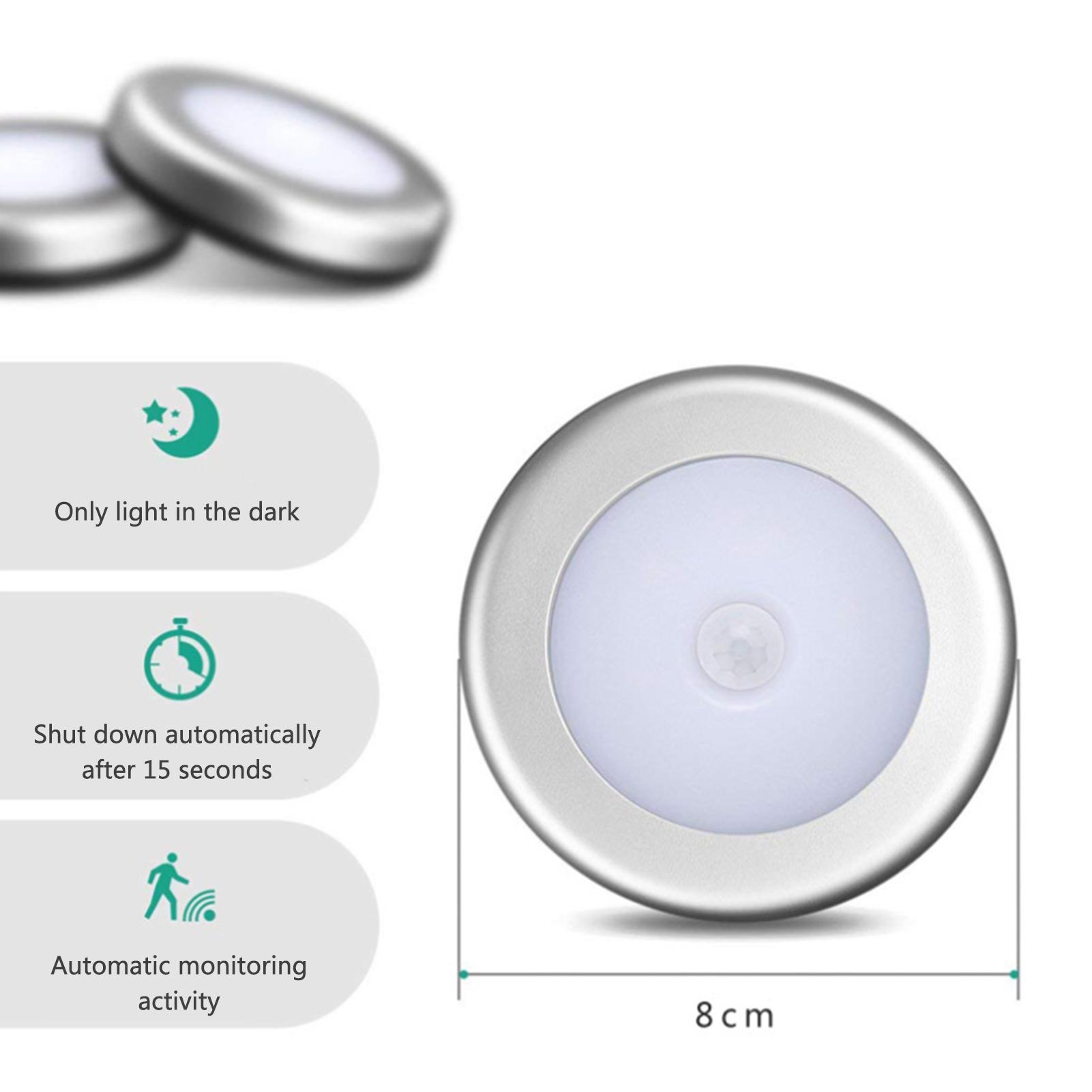 Đèn nhà thông minh tự dính tường Đèn cảm ứng cơ thể người với 6 đi ốt phát sáng