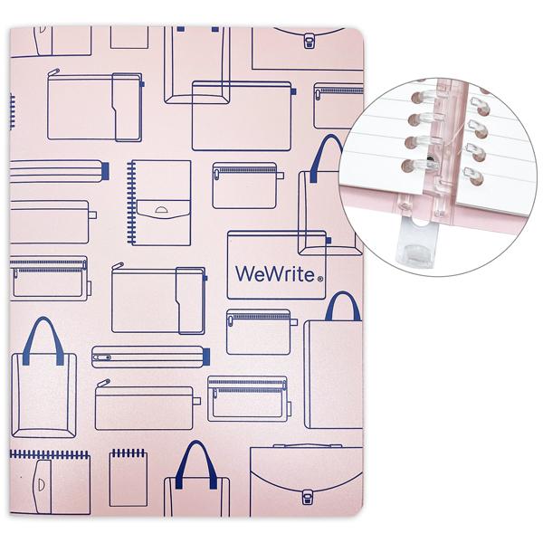 Sổ Còng Vintage B5 - Kẻ Ngang - 80 Trang 80gsm - Ruột Có Thể Thay Thế - WeWrite 43685 - Màu Hồng