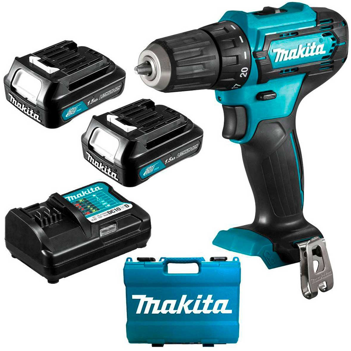 Máy khoan búa và vặn vít dùng pin(12v max) Makita HP333DSYE