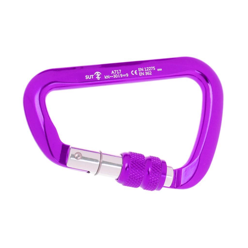 2-4pack 30KN 6720LB Aluminum Shape Screw Locking Climbing Carabiner