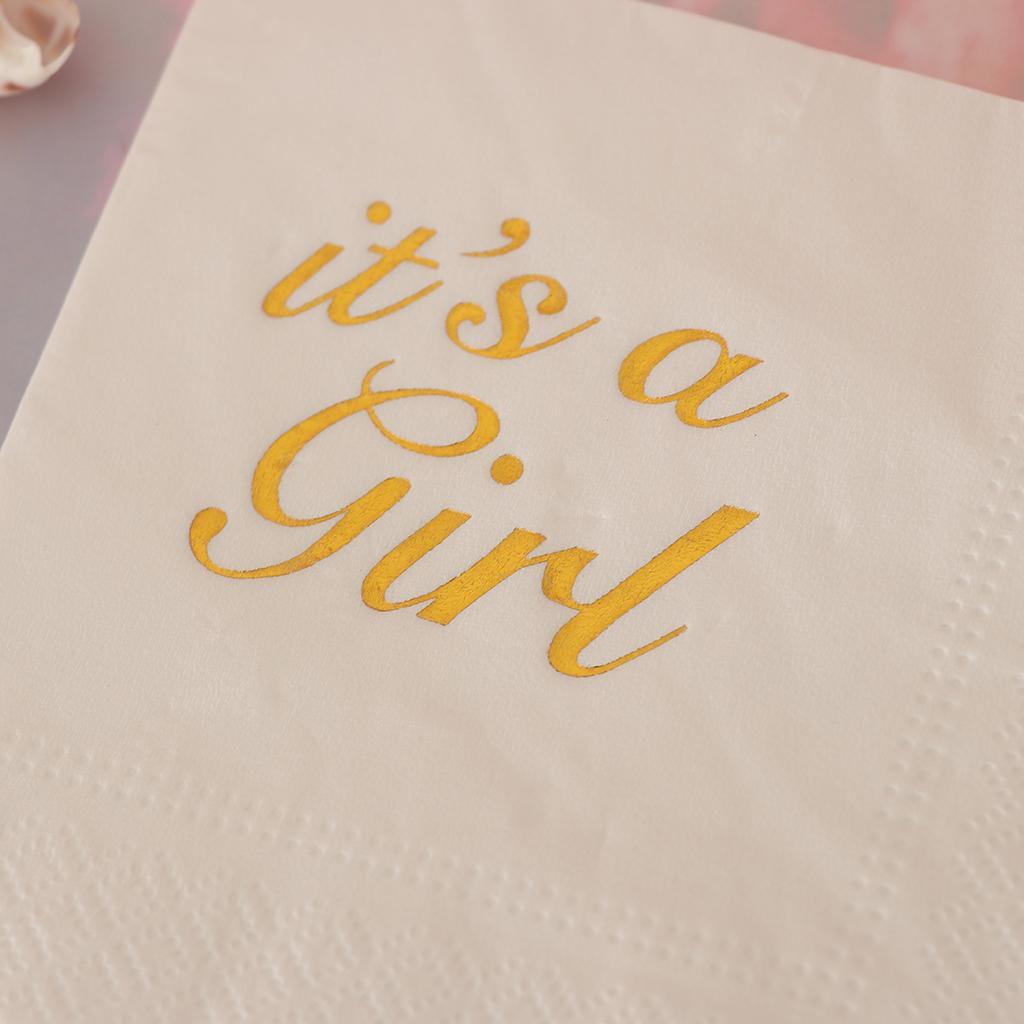 10pcs Its a Girl Paper Napkin for Baby Shower Kid Birthday Party Table Decor