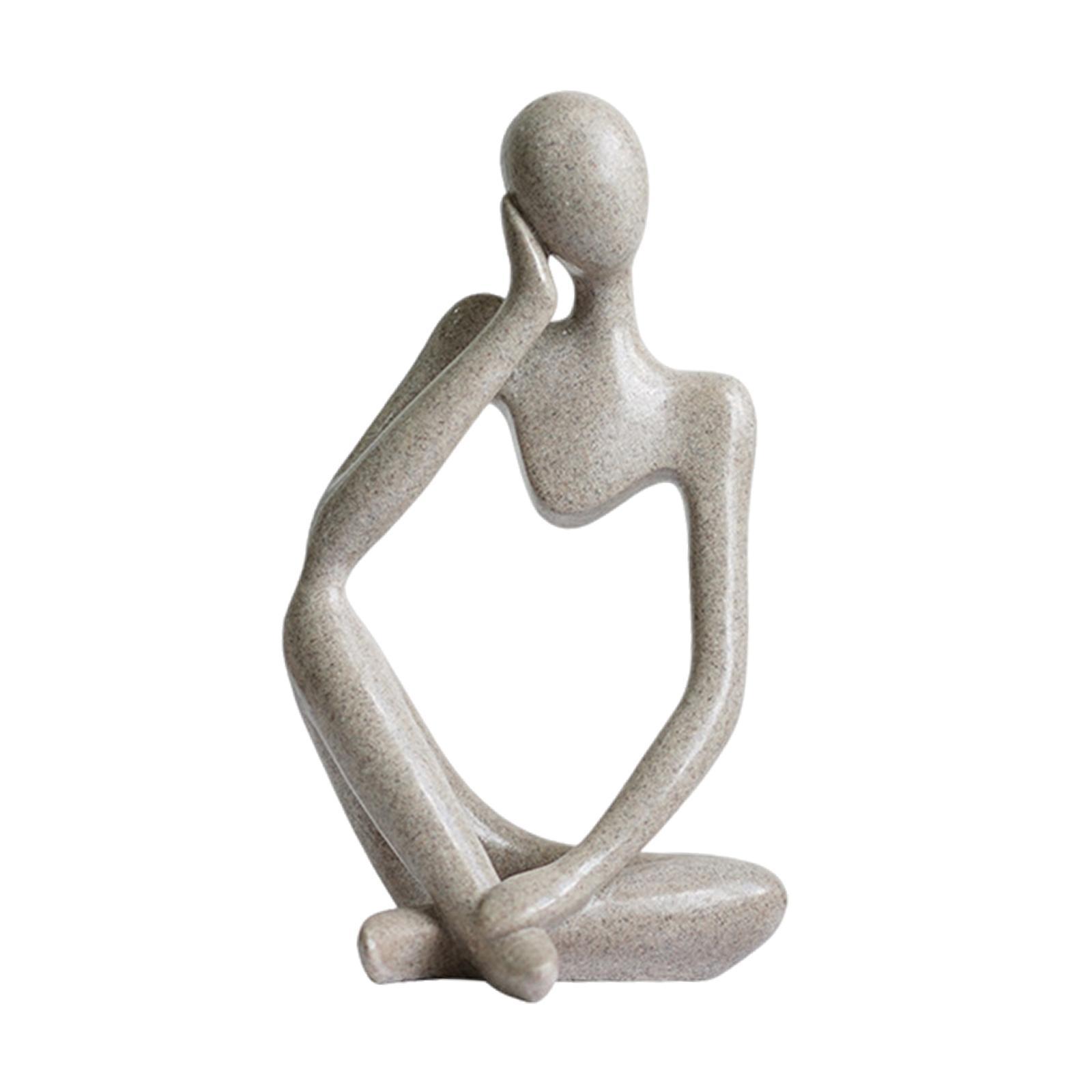Abstract Thinker Statue Resin Abstract Figurine Nordic Resin Statue Miniature Sculpture Figurines Art for Desktop Shelf Hotel