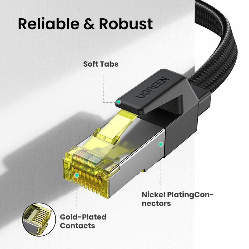 Dây cáp mạng Lan UGREEN CAT7 10Gbps 600MHz CAT 7 thích hợp cho Laptop PS 4 RJ45 hàng chính hãng