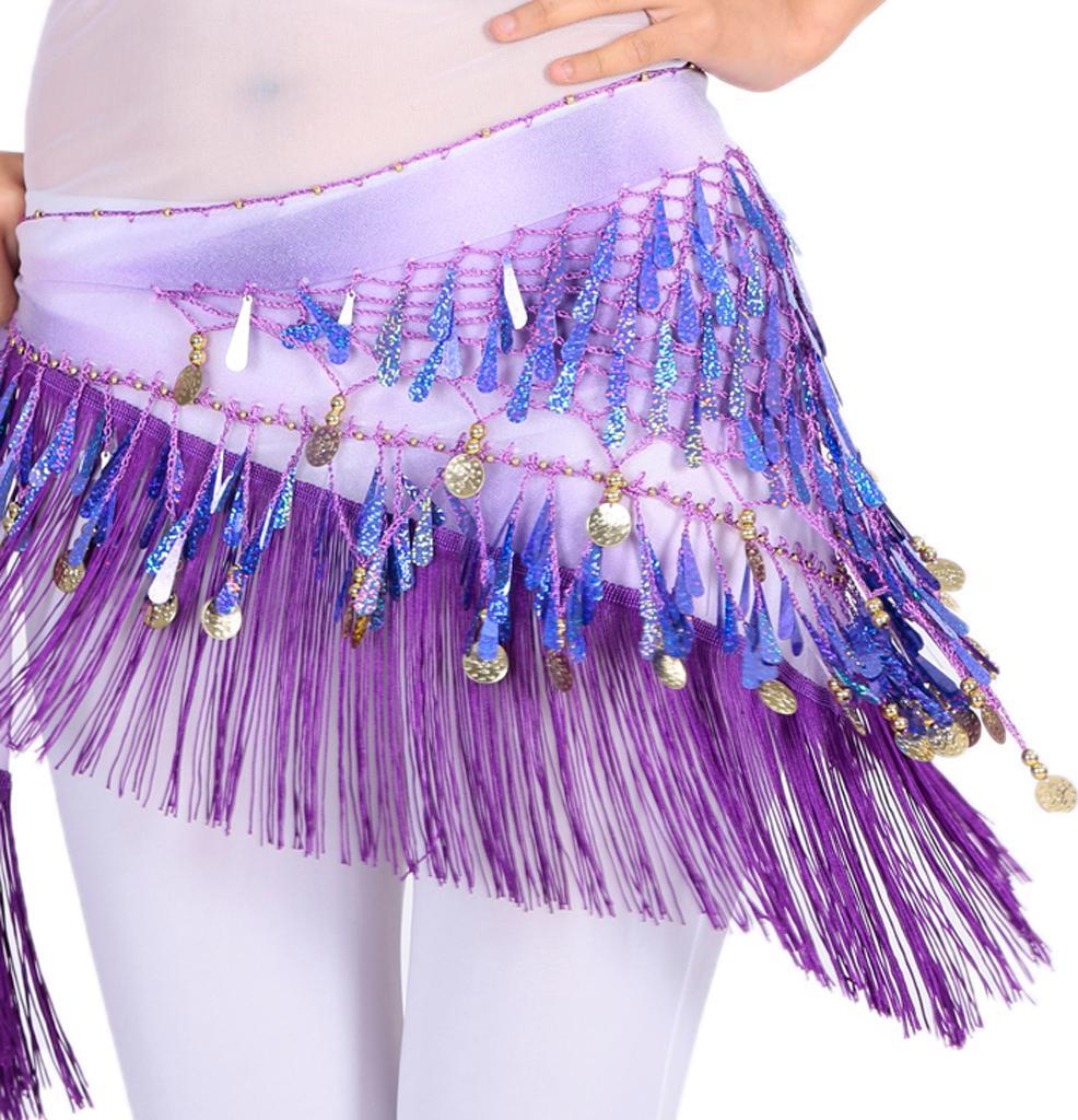 Belly Dance Tua Triangle Shawl Belt Chain Trang Phục Hip Khăn Sequin