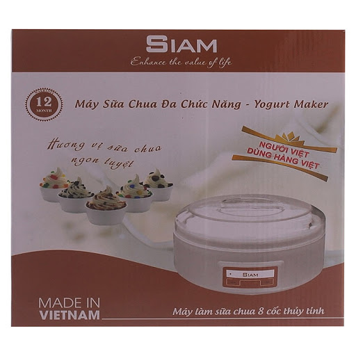 Máy làm sữa chua 16 cốc thủy tinh Siam tự động an toàn đơn giản tại nhà