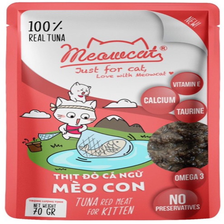 Thịt đỏ cá ngừ mèo con 70g/ Tuna red meat for kitten 70g