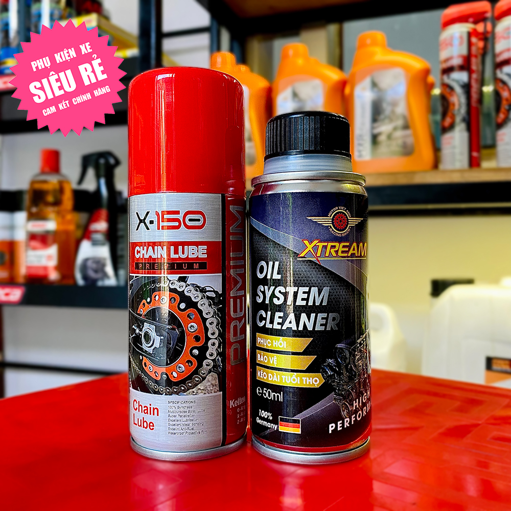 Nhớt XTREAM X-PRO 4ST City Racing 1L + DƯỠNG SÊN Xtream 100ml + SÚC ĐỘNG CƠ Xtream 50ml