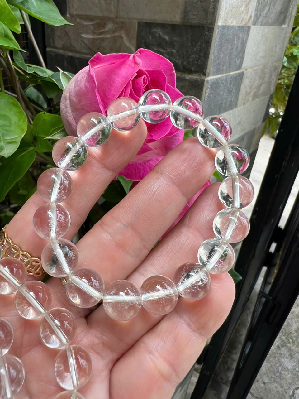 Vòng Chuỗi Nữ Đá Thạch Anh Trắng Tự Nhiên trong bóng đẹp size hạt 10mm Hợp Nữ mệnh Kim mệnh Thủy đeo đẹp xinh tay tốt cho sức khỏe công việc may mắn ạ