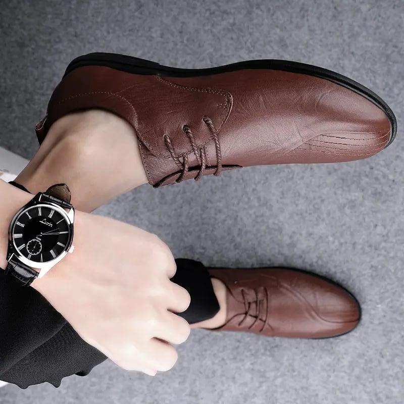 Giá thấp nhất giày da tăng chiều cao giày công sở giao hàng nhanh giày ins lưới đỏ ưu đãi mới nhất