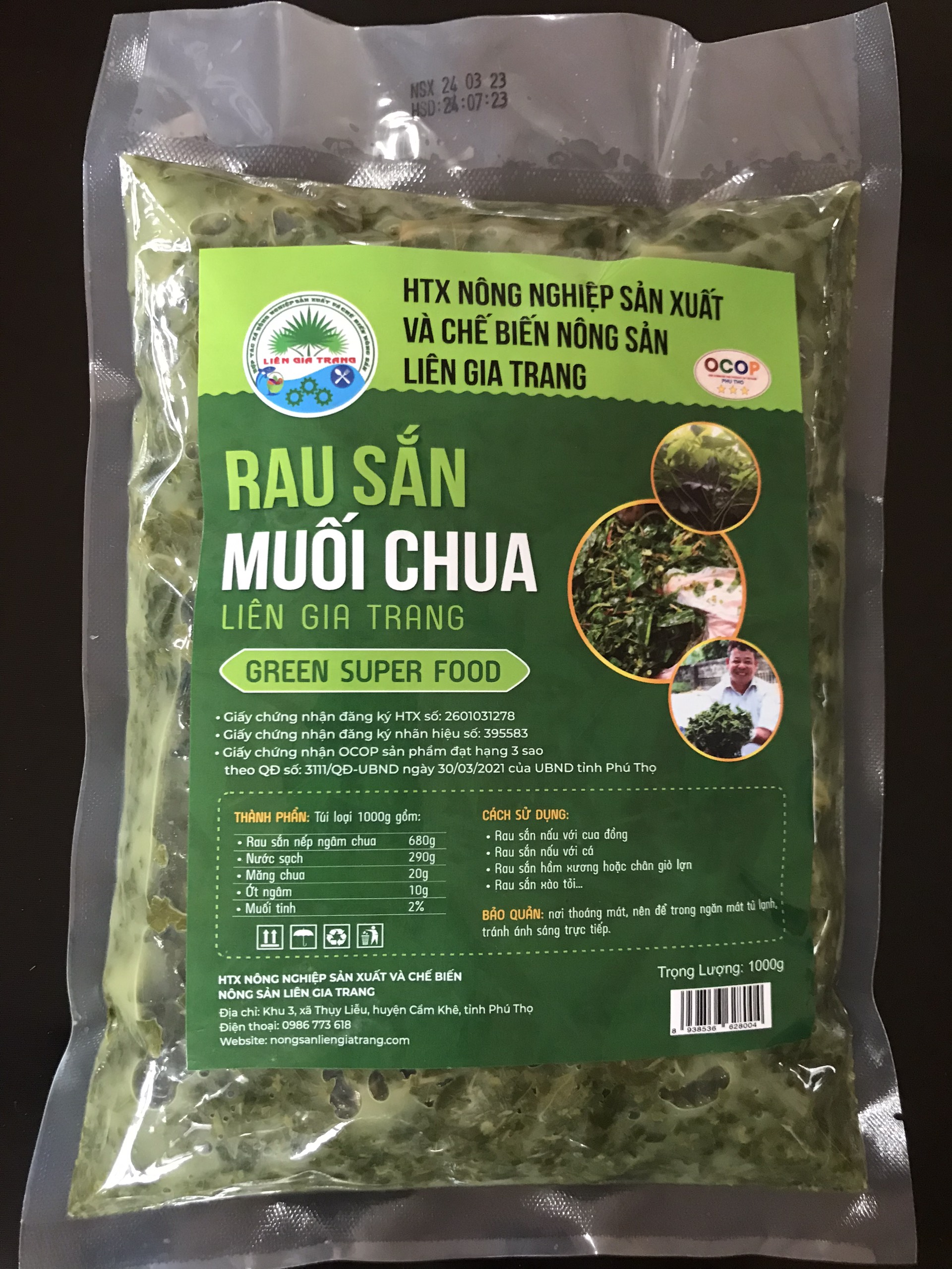 combo 3 túi rau sắn muối chua loại 600gr chỉ với 81k