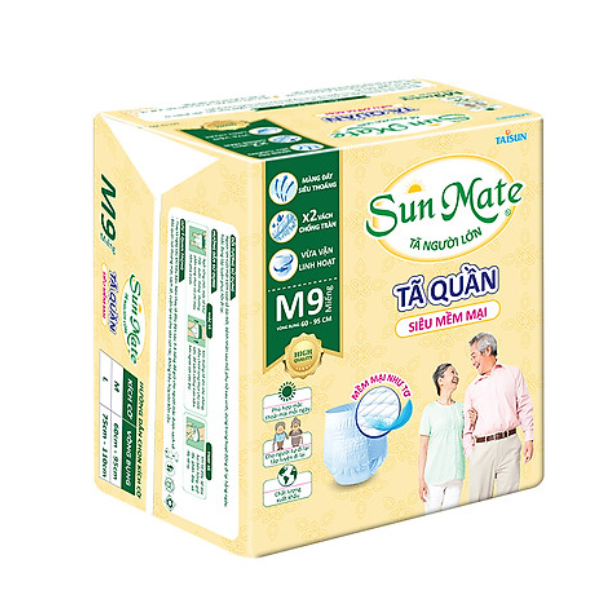 Combo 2 Tã Quần Người Lớn Sunmate Mềm Mại M9