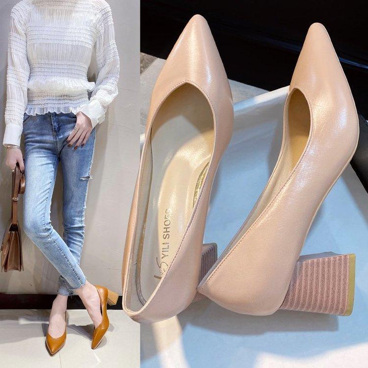 Giày Cao Gót Bít Mũi Đế Dày Thời Trang Cho Nữ