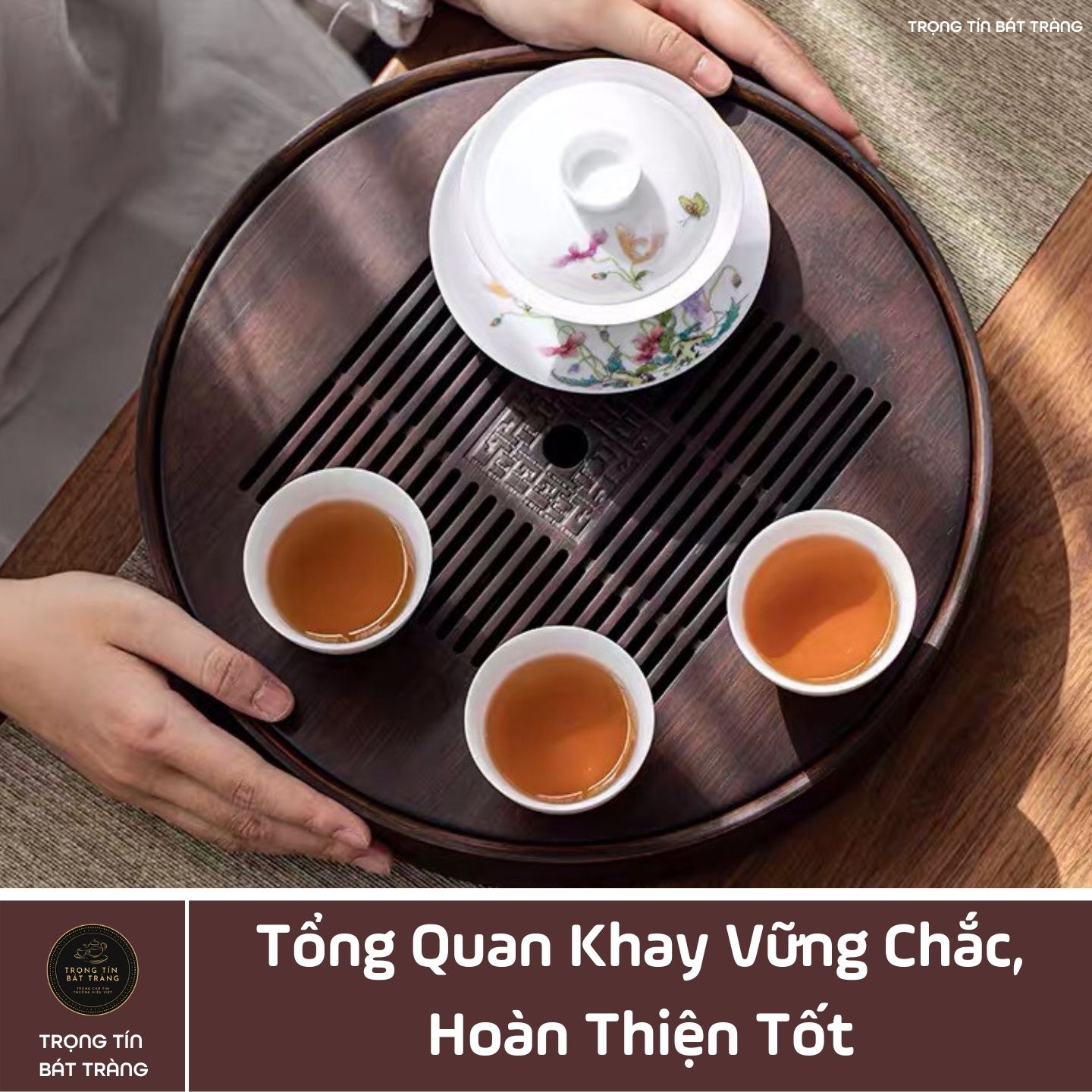 KT 09 Khay Trà Tre Cao Cấp Tròn Nhỏ