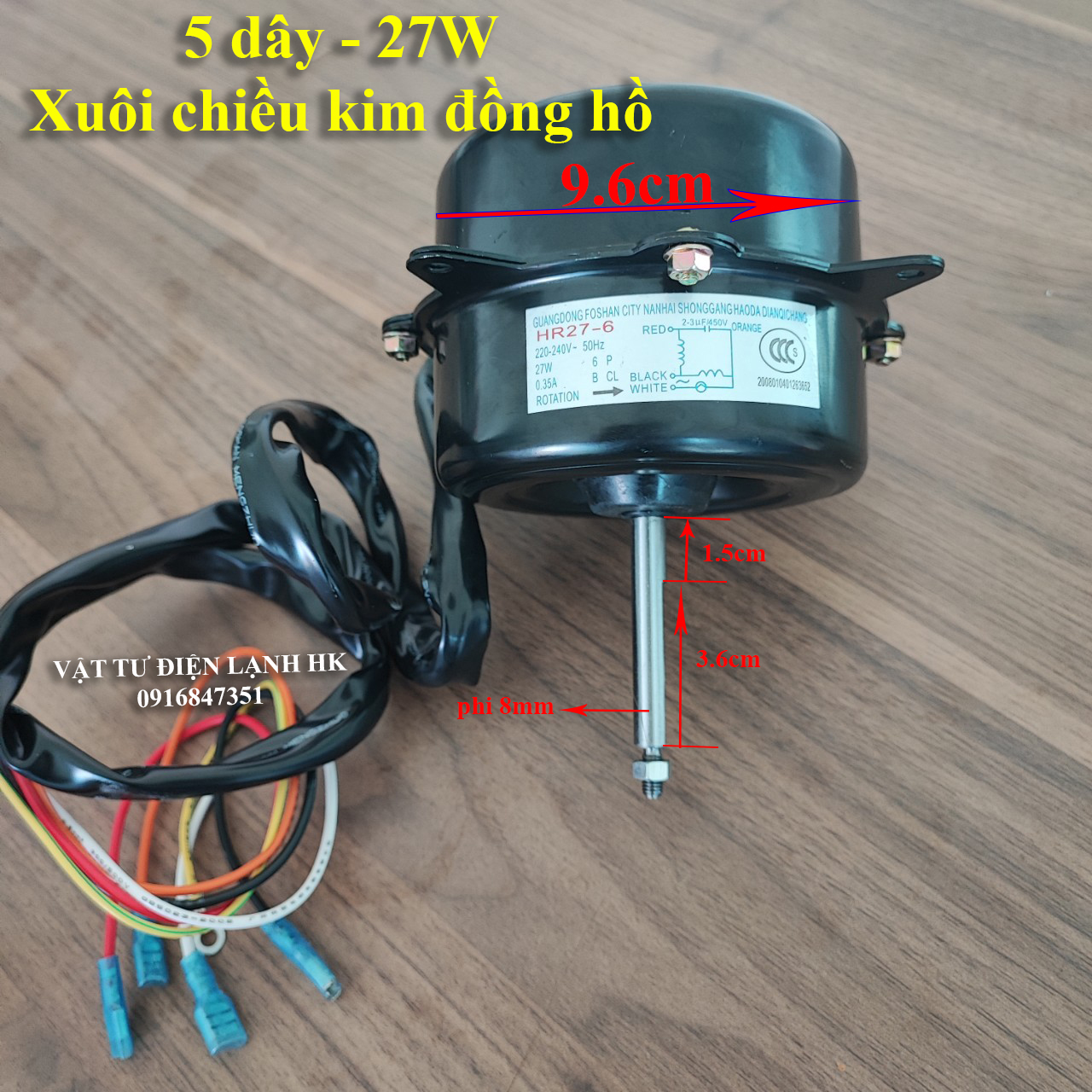 Motor động cơ quạt cục nóng 27W 36w 5 dây loại tốt