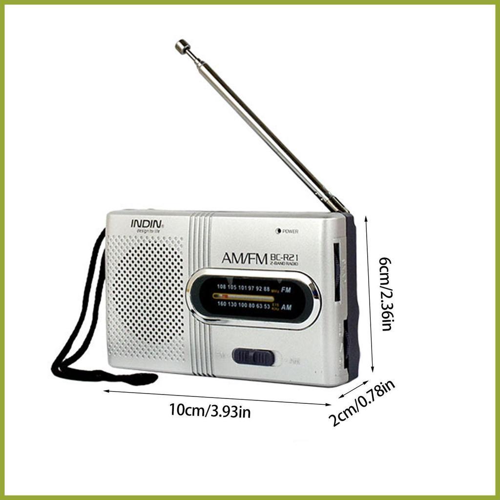 Radio Bỏ Túi Nhỏ Gọn Nhận Diện Thời Tiết Âm Thanh Nổi 2 Pin AA