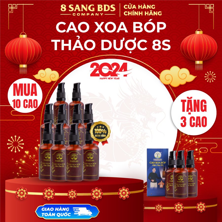 (Tặng 3 Chai cao) Set 10 Chai cao xoa bóp thảo dược 8S - 8 Sang BDS 02.24