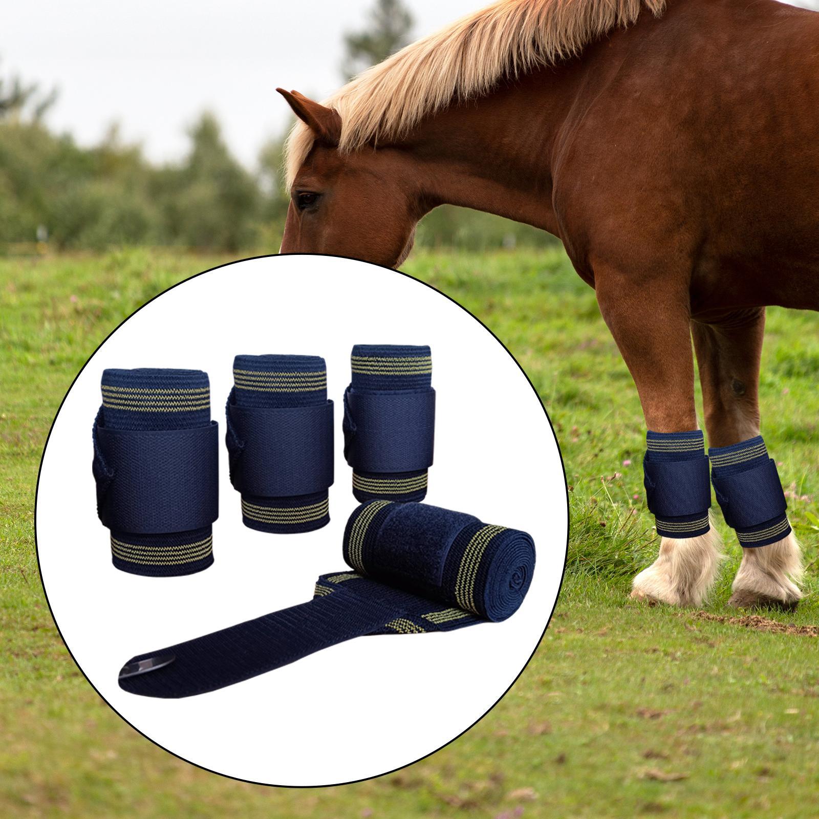 4 Pieces Horse Leg Wraps Thick Horse Support Equestrian Accessories