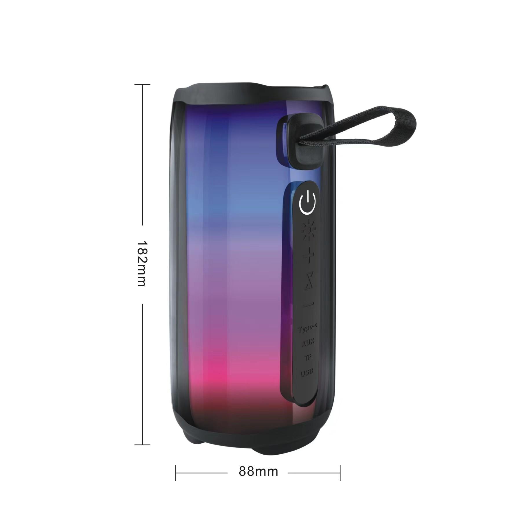 MỚI Loa Bluetooth Âm Thanh Âm Nhạc Loa Không Dây Giảm Tiếng Ồn Di Động Ngoài Trời Nhiều Màu Sắc Loa Siêu Trầm HI-FI Stereo Chống Thấm Nước Color: Black Woofer Size/Full-Range Size: 100X100X210MM