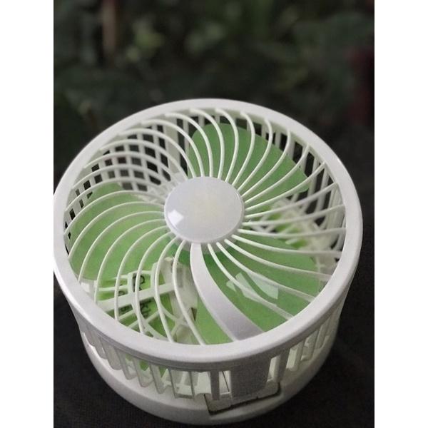 Quạt mini để bàn làm việc KC 5811 Quạt văn phòng có đèn sáng Sạc USB Dễ thương