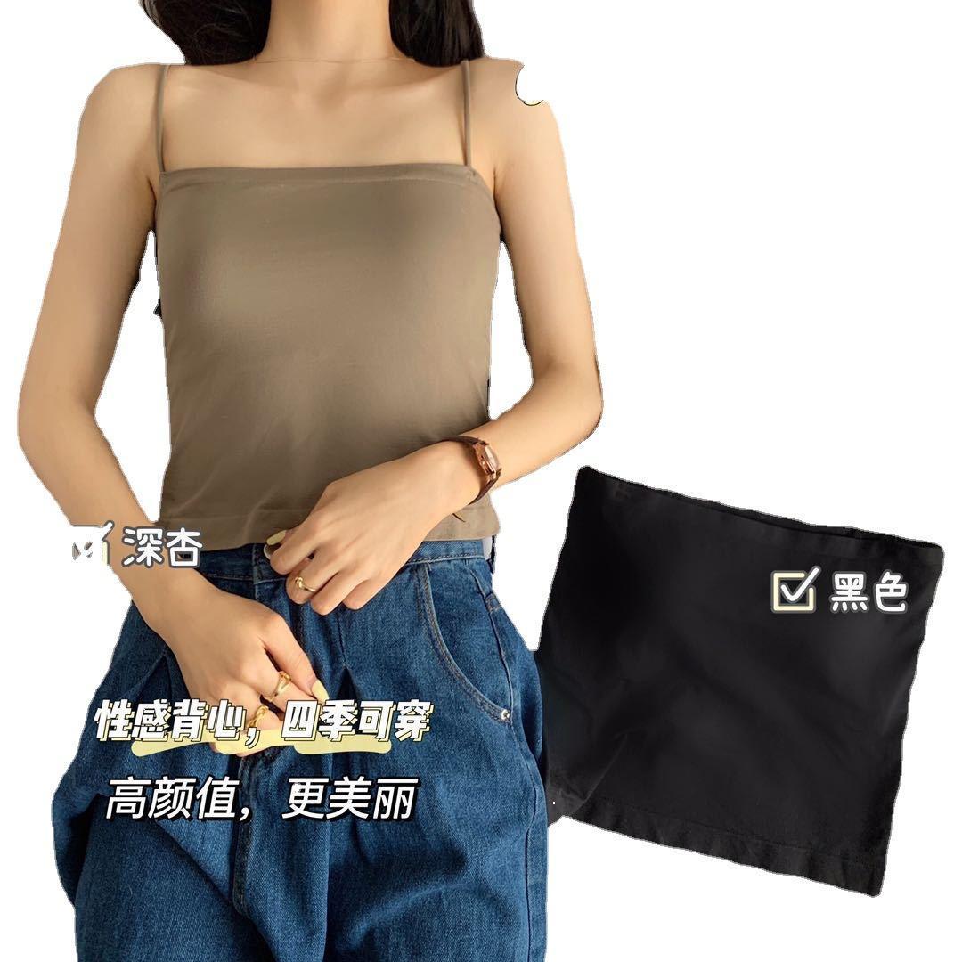 Áo bra 2 dây mảnh dáng lửng cá tính Hot.trend, có đệmngực may liền 0.5cm, chất thun mềm mịn, co giãn, có hiều màu lựa chọn Women Top Dáng Ngắn - Đen