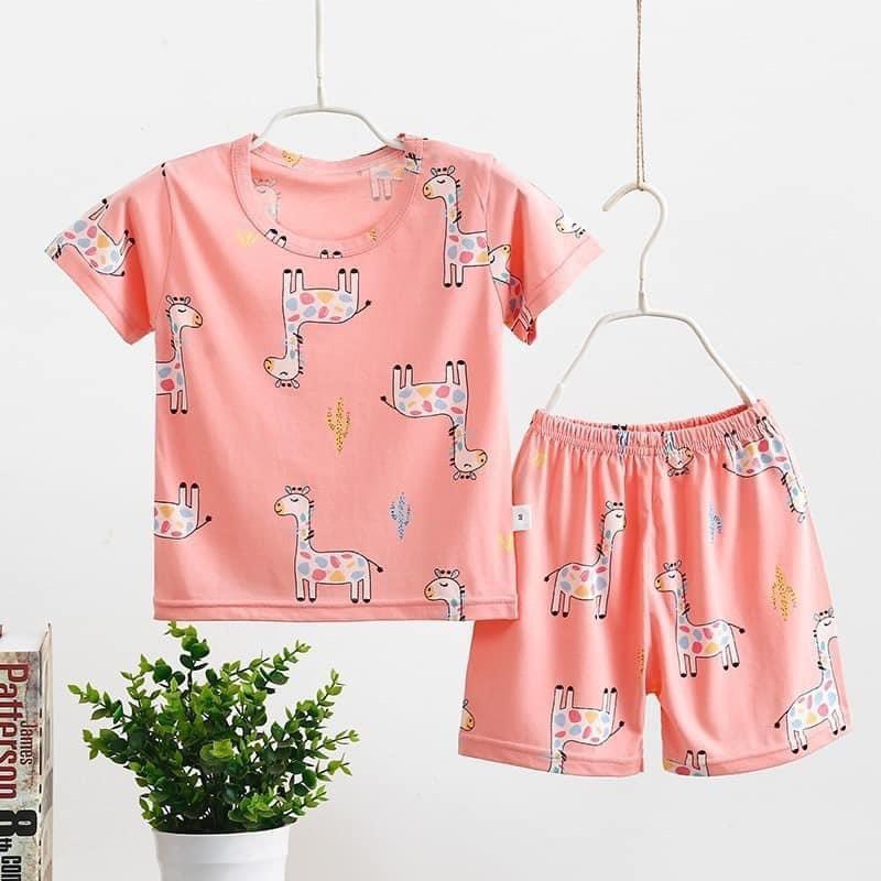 Bộ Cộc Tay Cotton Lạnh Hàng Quảng Châu Cực Đẹp Cho Bé gái