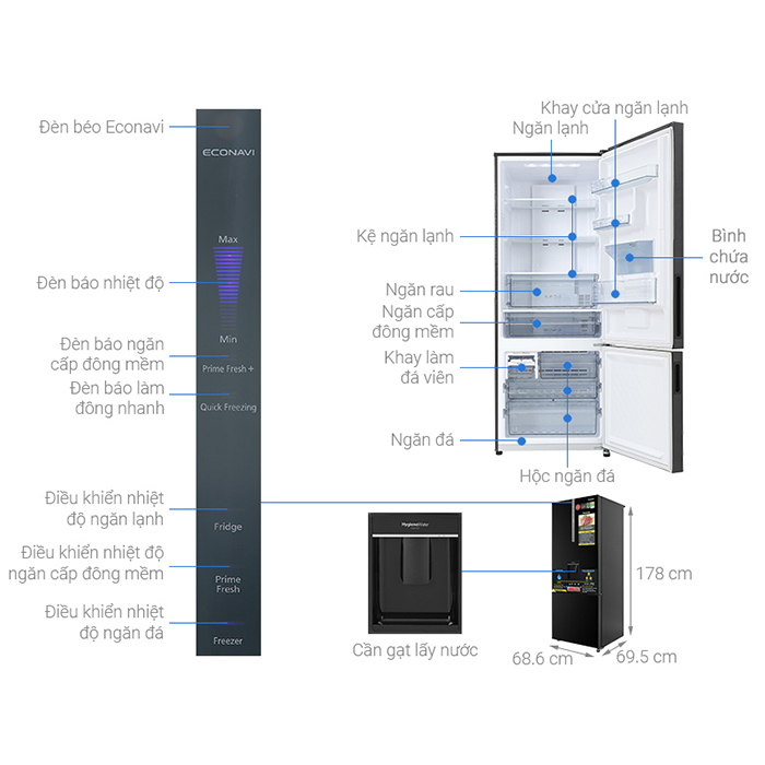 Tủ lạnh Panasonic Inverter 417L NR-BX471GPKV - Chỉ giao Hà Nội