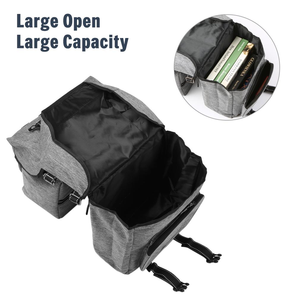 Túi đôi Pannier gắn yên xe đạp bằng Polyester sức chứa lớn chống mài mòn chống nước phản quang