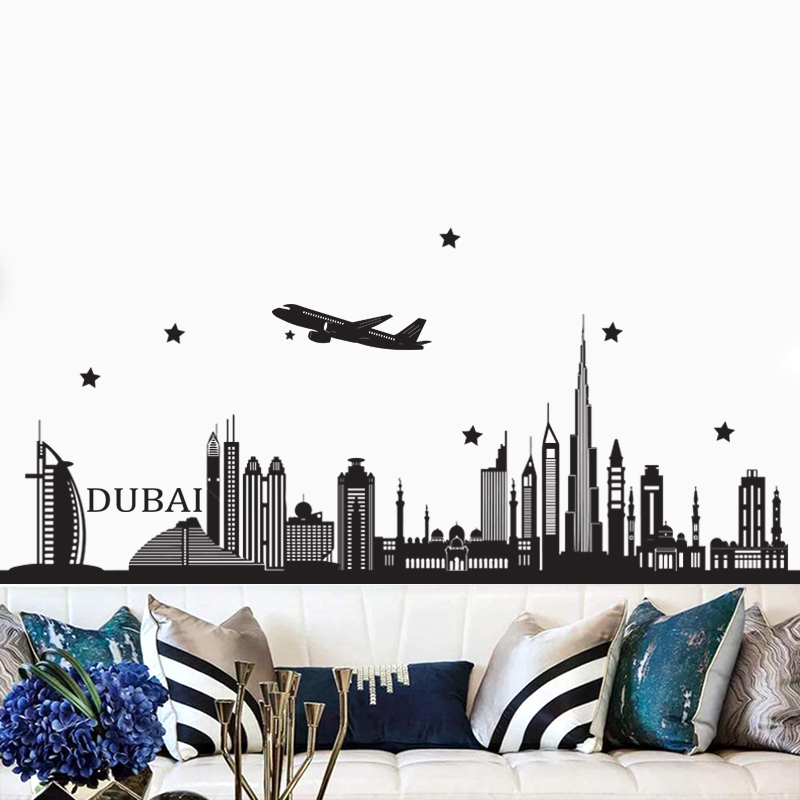 Decal Dán Trang Trí Phòng | Tranh Dán Tường Chủ Đề Thành Phố Dubai