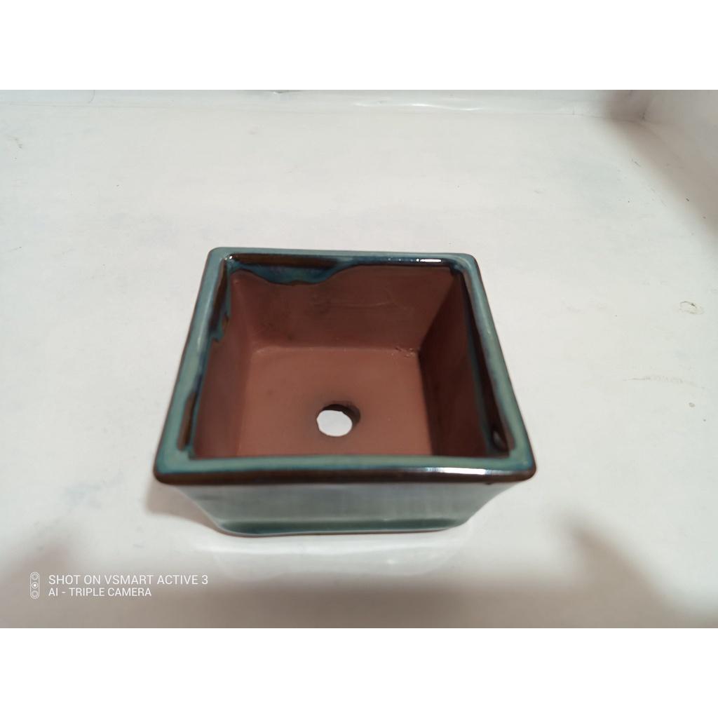 Chậu vuông cao cấp trồng cây bonsai mini,chậu sứ trồng sen đá,cây cảnh để bàn