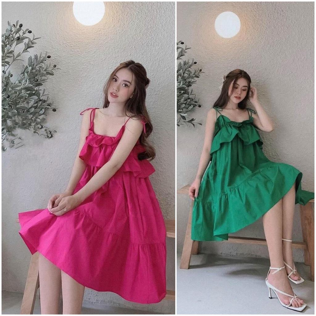 Đầm babydoll 2 dây bèo ngực siêu xinh