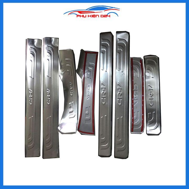 Bộ ốp bậc cửa trong ngoài nẹp bước chân CRV 2014-2015-2016 Inox chống trầy trang trí xe