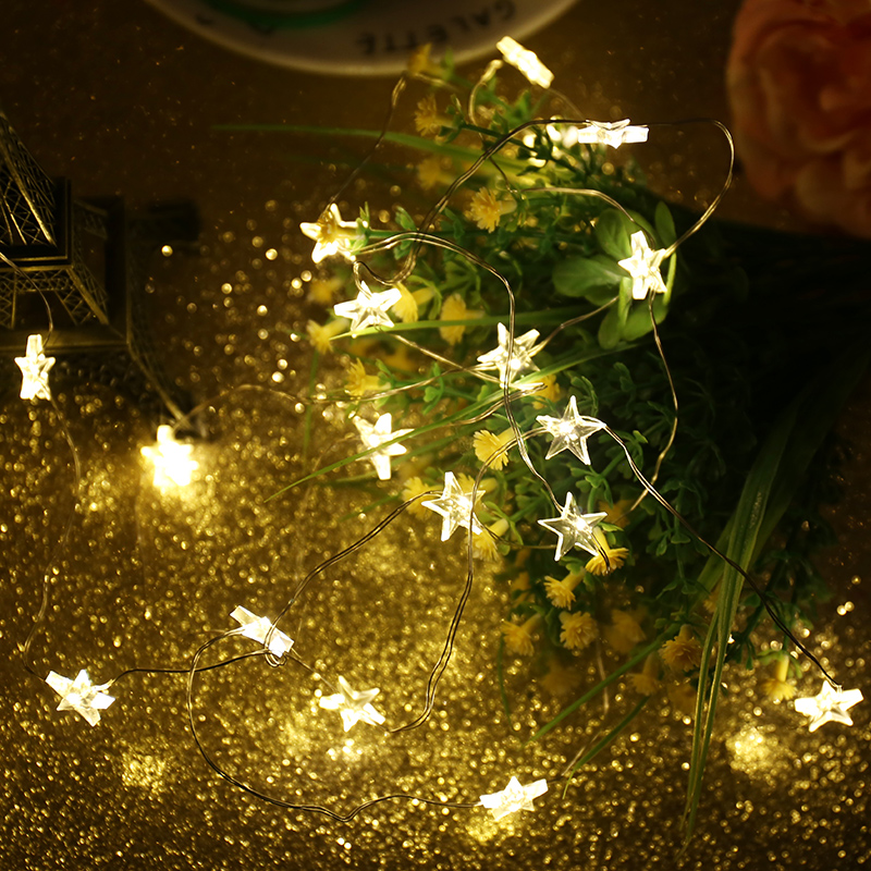 Dây đèn led ngôi sao 30 bóng dài 3m trang trí tết năm mới nhà cửa phòng ngủ sinh nhật buổi tiêc GIVASOLAR GV-ML2