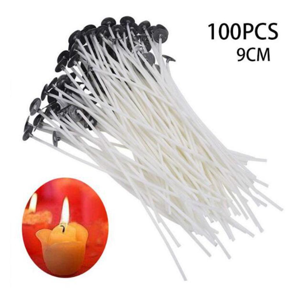 100 Pieces Pure White Cotton Candle Wicks For Home Candle Making 90MM