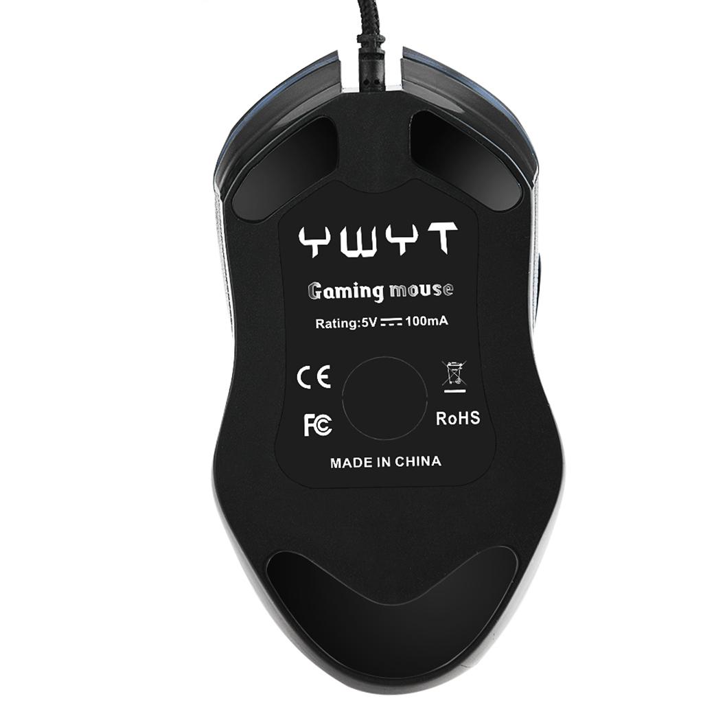 7 Buttons Wired Gaming Mouse with Wolf Patten Colorful Breathing Lights