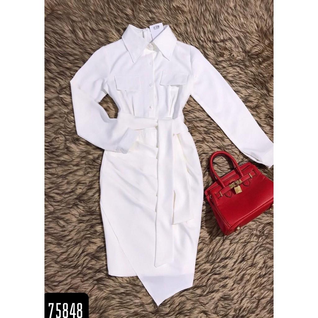 Đầm body cổ sơ mi