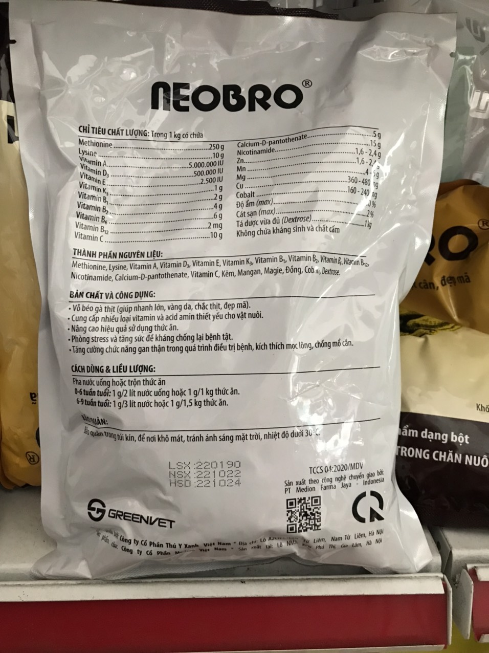 Neobro 1kg Siêu vỗ béo gà, vịt