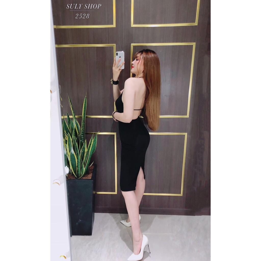 Đầm body yếm dây cột cổ