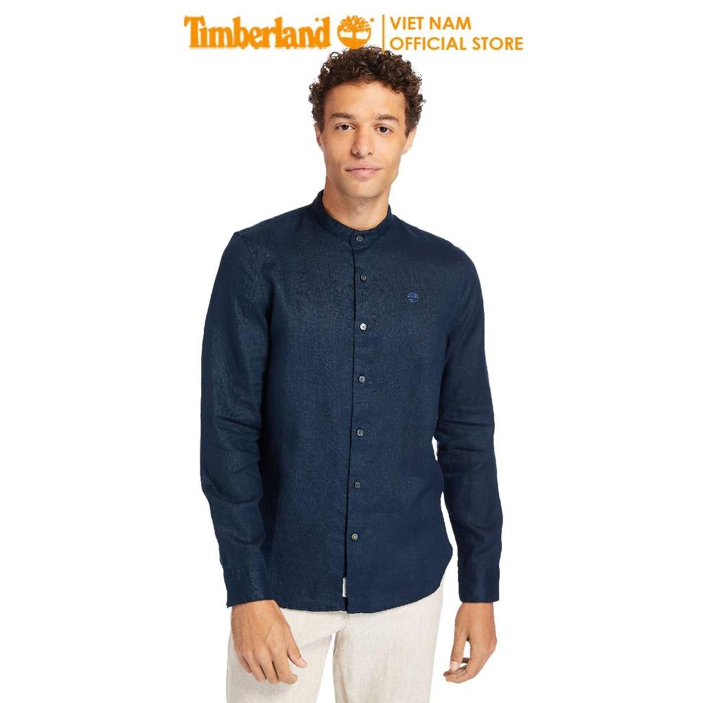 Áo Sơ Mi Nam Dài Tay Linen Korean Màu Trắng/ Xanh Đậm Timberland TB0A24MP