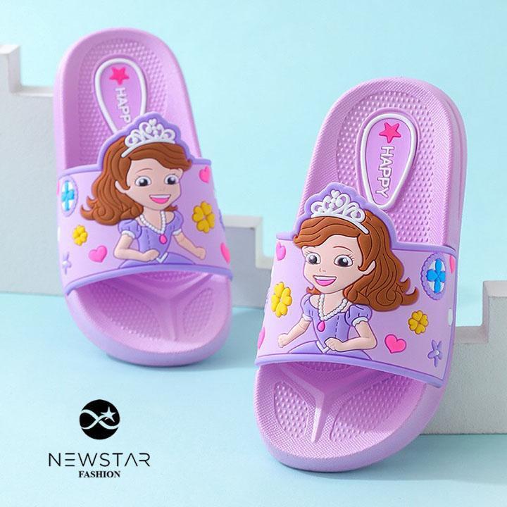 Dép quai ngang Công Chúa sophia siêu cute cho bé Chất liệu cao cấp êm ái Thiết kế xinh xắn đáng yêu