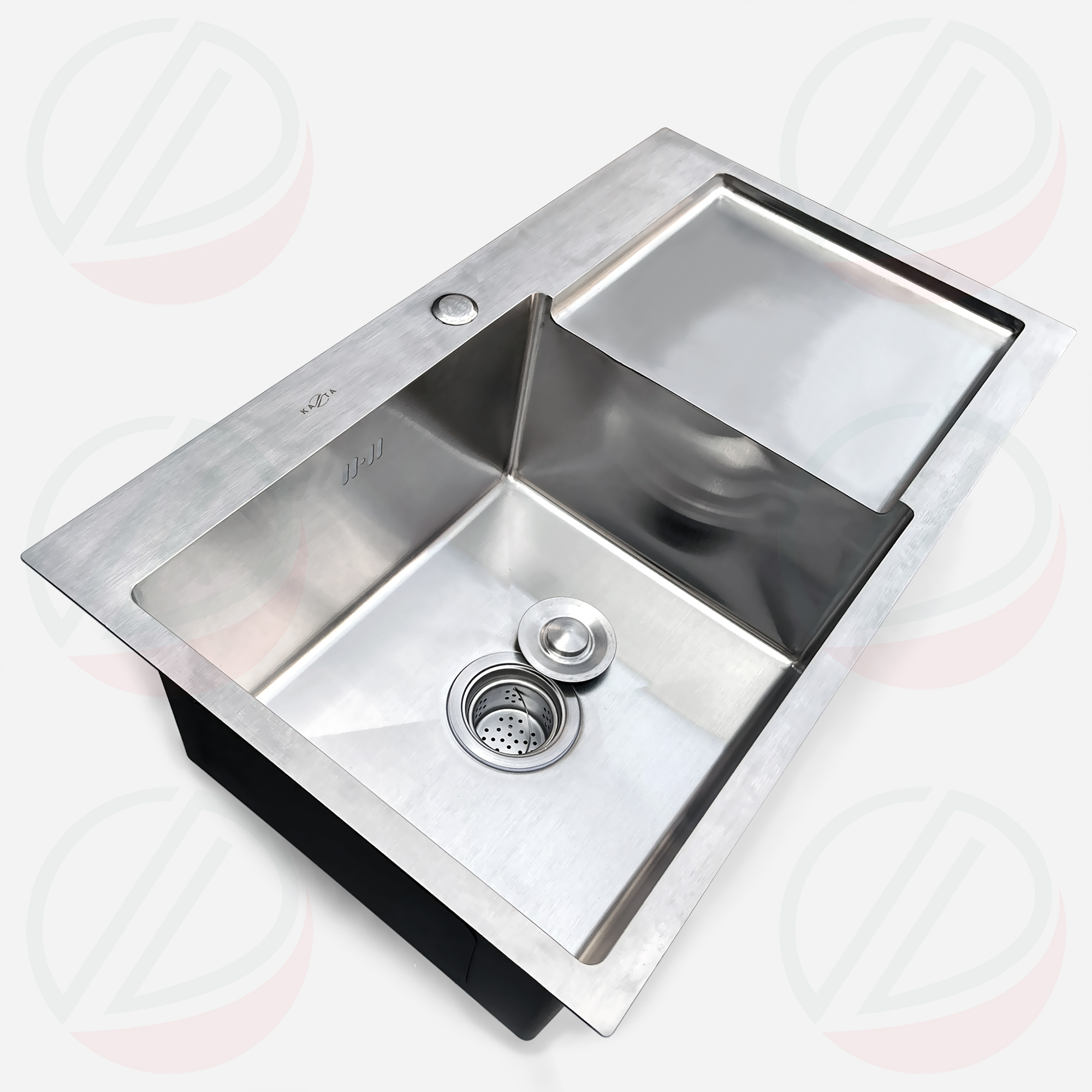 Combo Chậu Rửa Chén Bát Inox Có Chân Loại 1 Hố Có Bàn Dài 80 Rộng 46cm Kèm Vòi Kazta Và Luxta - Gồm chậu, chân, vòi, đầy đủ xi phông